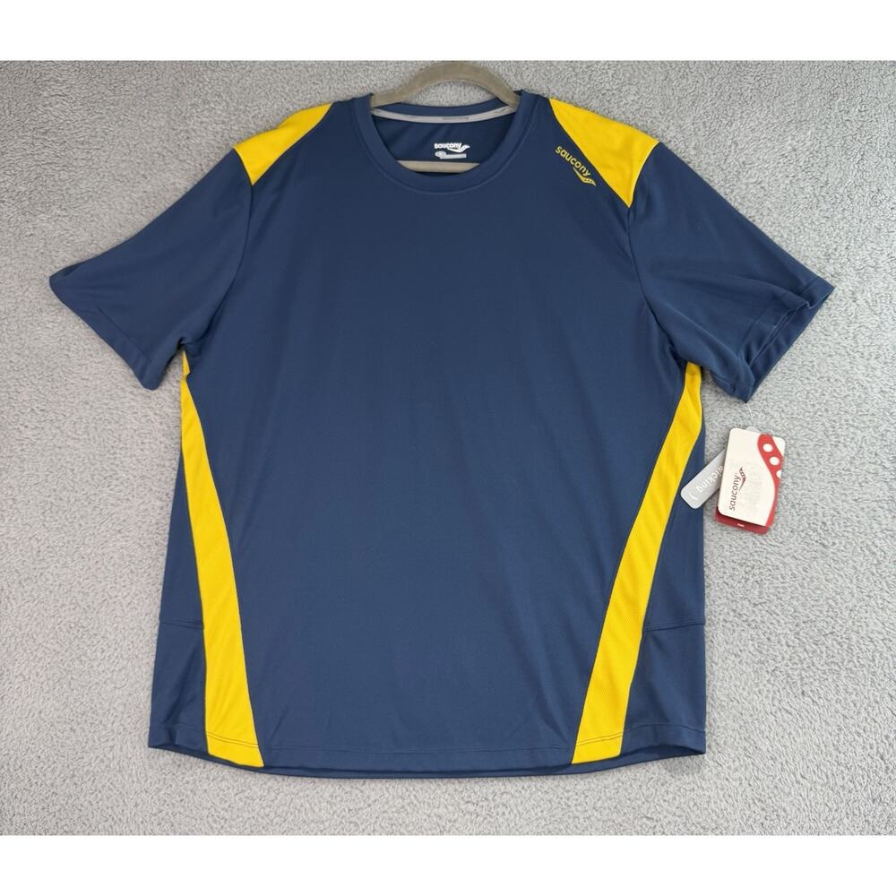 Saucony Shirt Mens Wicking Athletic Work Out Sports Polyester Stretch Size XL